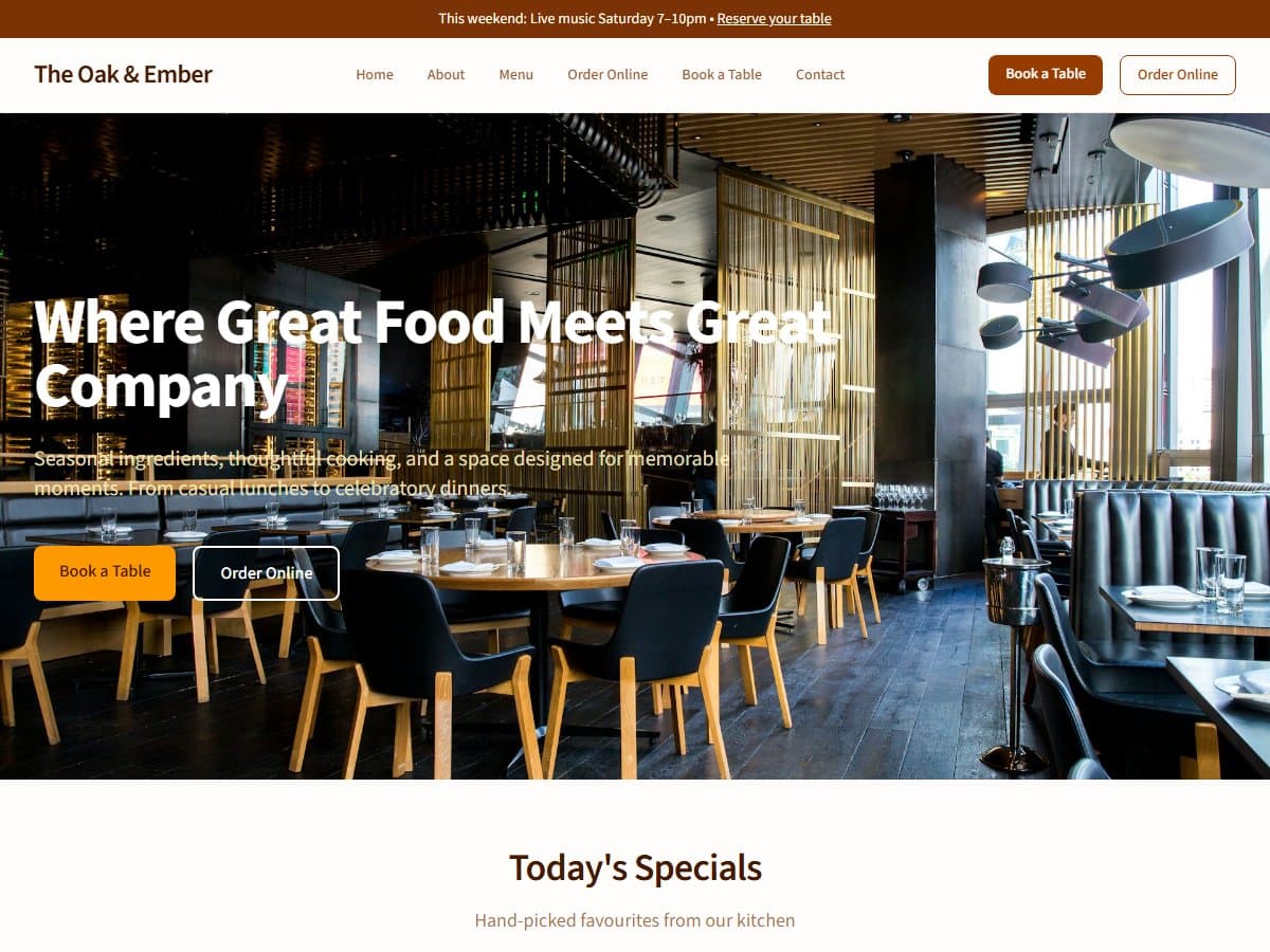 The Oak & Ember – Restaurant